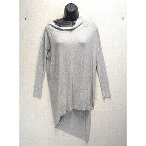 NWT We the Free Grey Asymmetrical Cowl Neck Long Sleeve Side Split Tunic Top XS